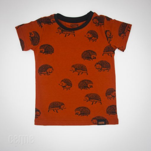 kids hedgehog T-shirt orange